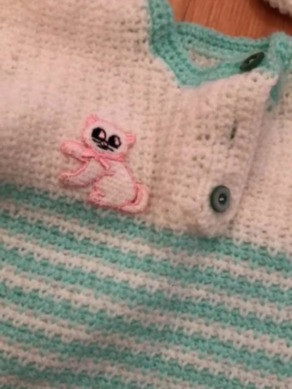 Hand crocheted Baby One piece with Hat